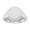 925 Sterling Silver Unisex Oval Head Signet Ring Size 10