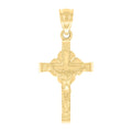 10K Yellow Gold Womens Mens Unisex Jesus Crucifix Cross Religious Charm Pendant