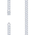 925 Sterling Silver Baguette Round Cubic-Zirconia Fancy Cuban Necklace Size 22 Inches