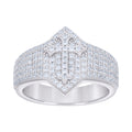 925 Sterling Silver Mens Cubic-Zirconia Cross Religious Ring Size 10