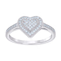 925 Sterling Silver Womens Cubic-Zirconia Heart Ring Size 7