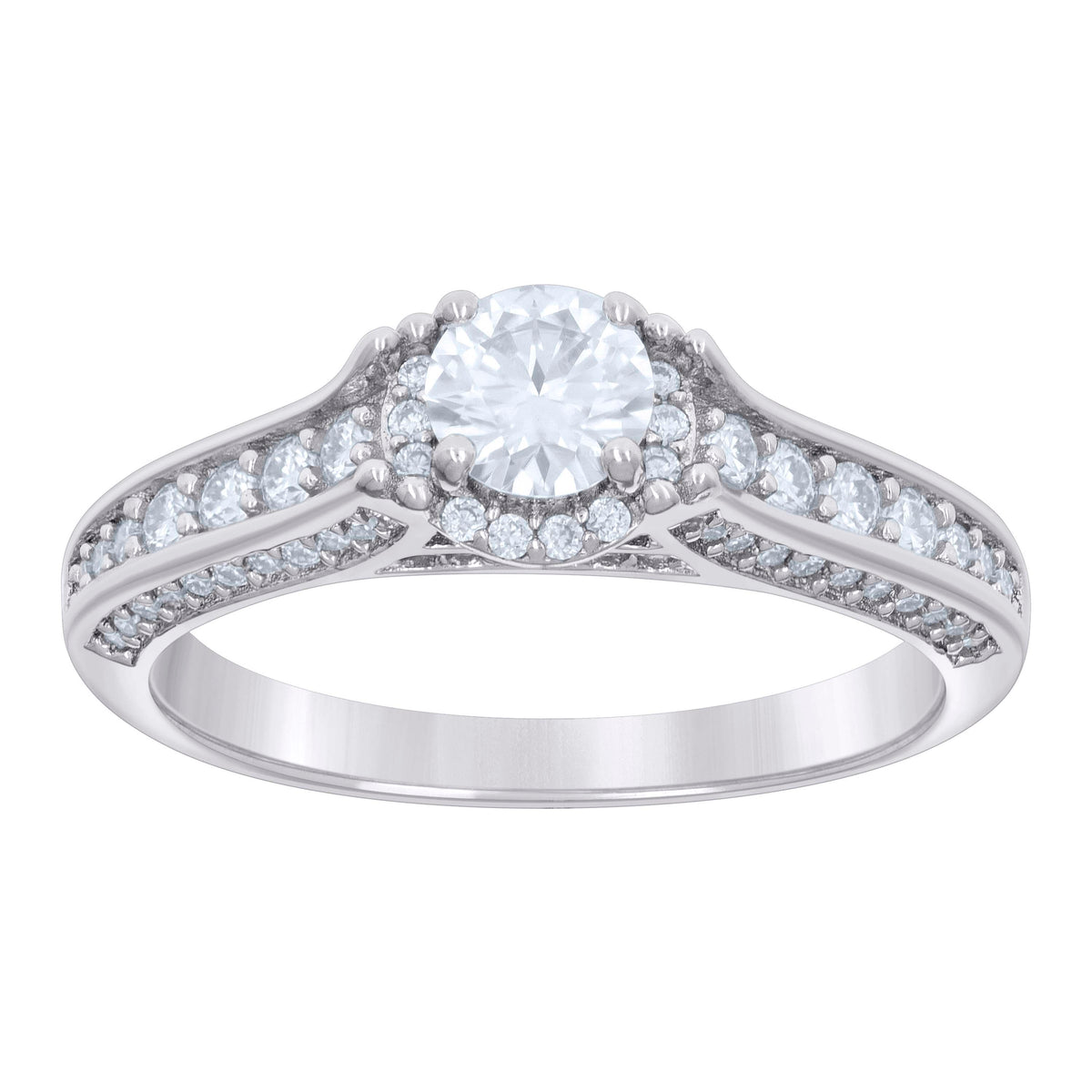 925 Sterling Silver Womens 1.39ct Moissanite Engagement Ring