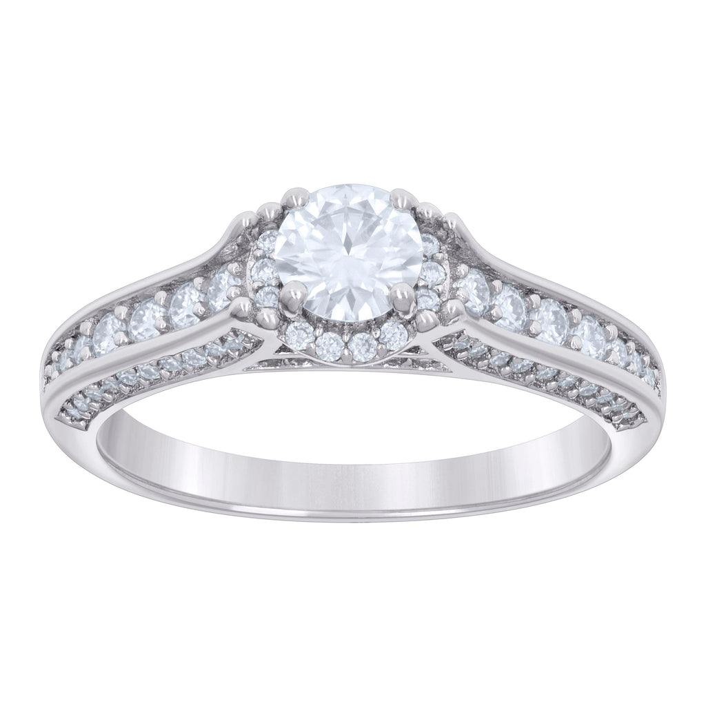 925 Sterling Silver Womens 1.39ct Moissanite Engagement Ring Size 8