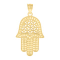 10K Yellow Gold Unisex Hamsa Symbol Religious Charm Pendant