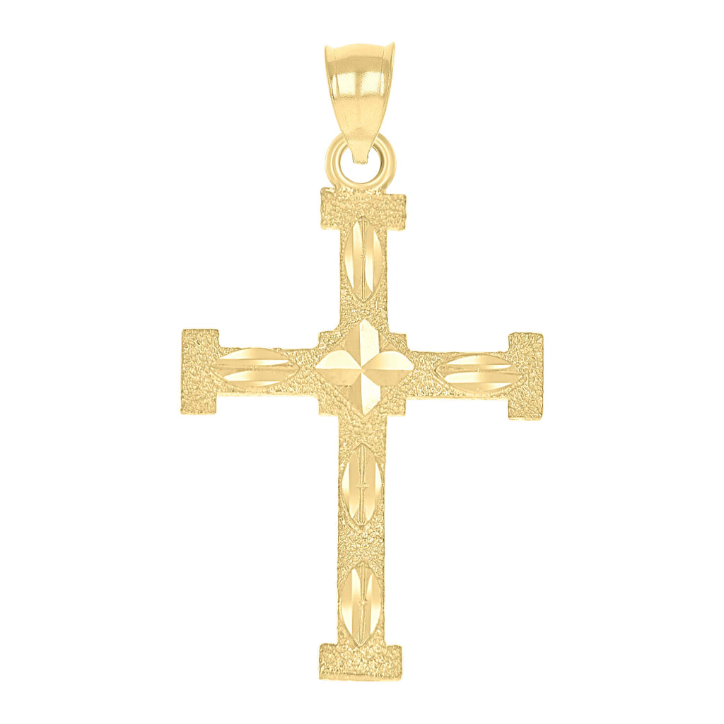 10K Yellow Gold Womens Mens Unisex Cross Religious Charm Pendant