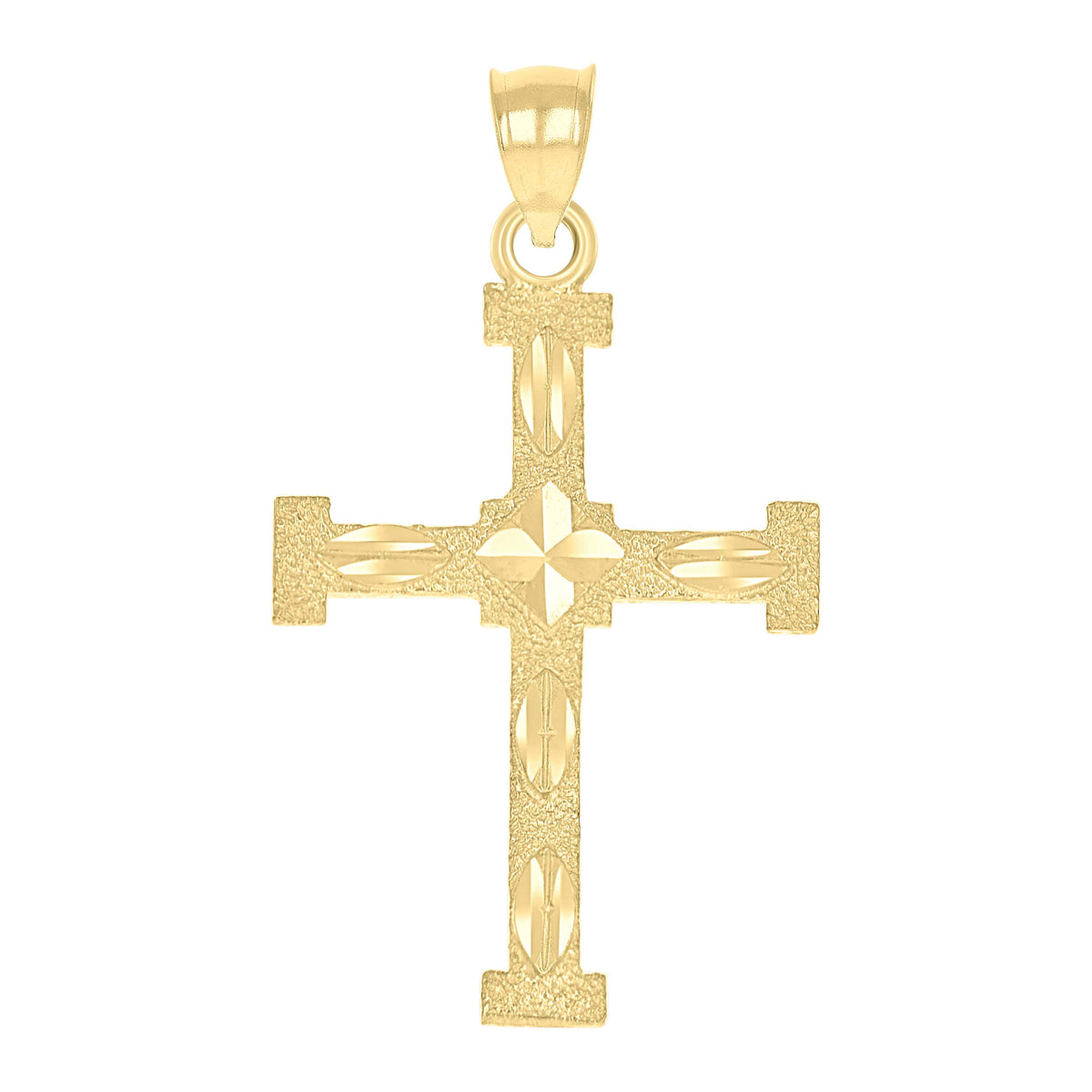 10K Yellow Gold Womens Mens Unisex Cross Religious Charm Pendant