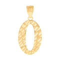 10K Yellow Gold Unisex Number 0 Nugget Charm Pendant