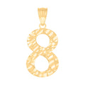 10K Yellow Gold Unisex Number 8 Nugget Charm Pendant