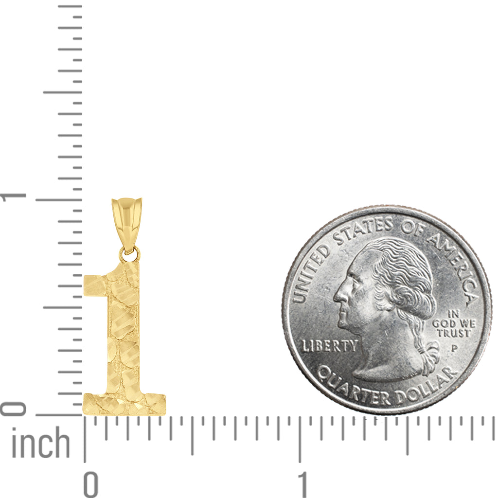 14K Gold Number "1" Pendant