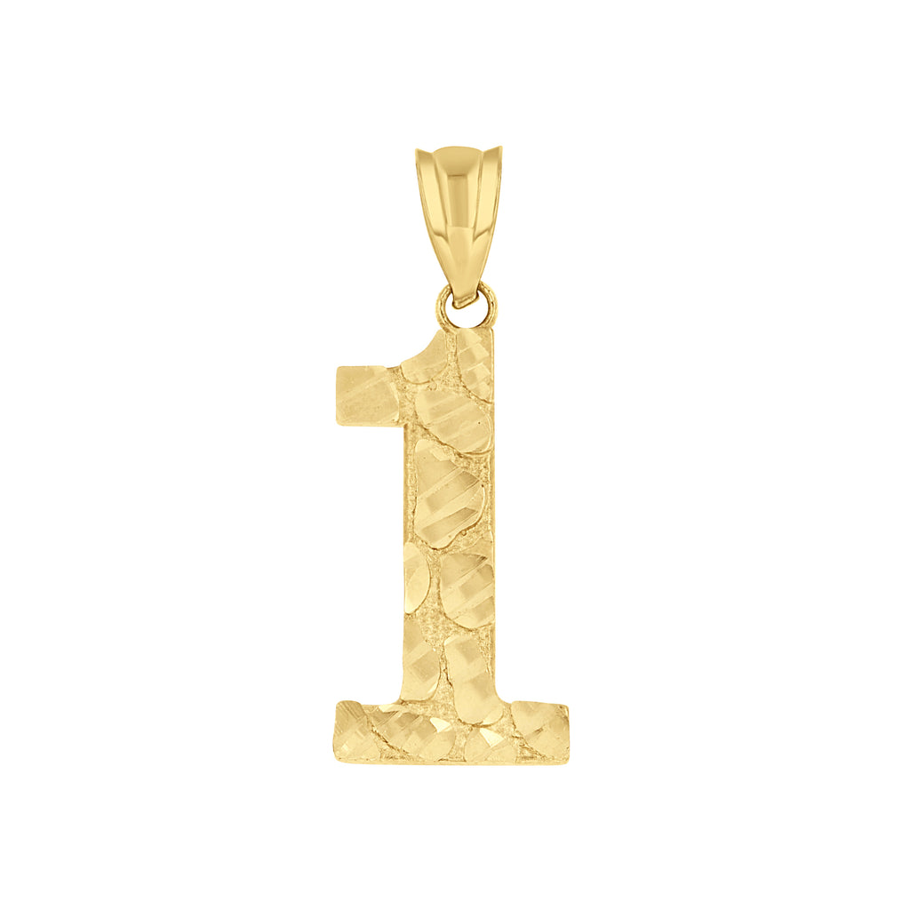 14K Gold Number "1" Pendant