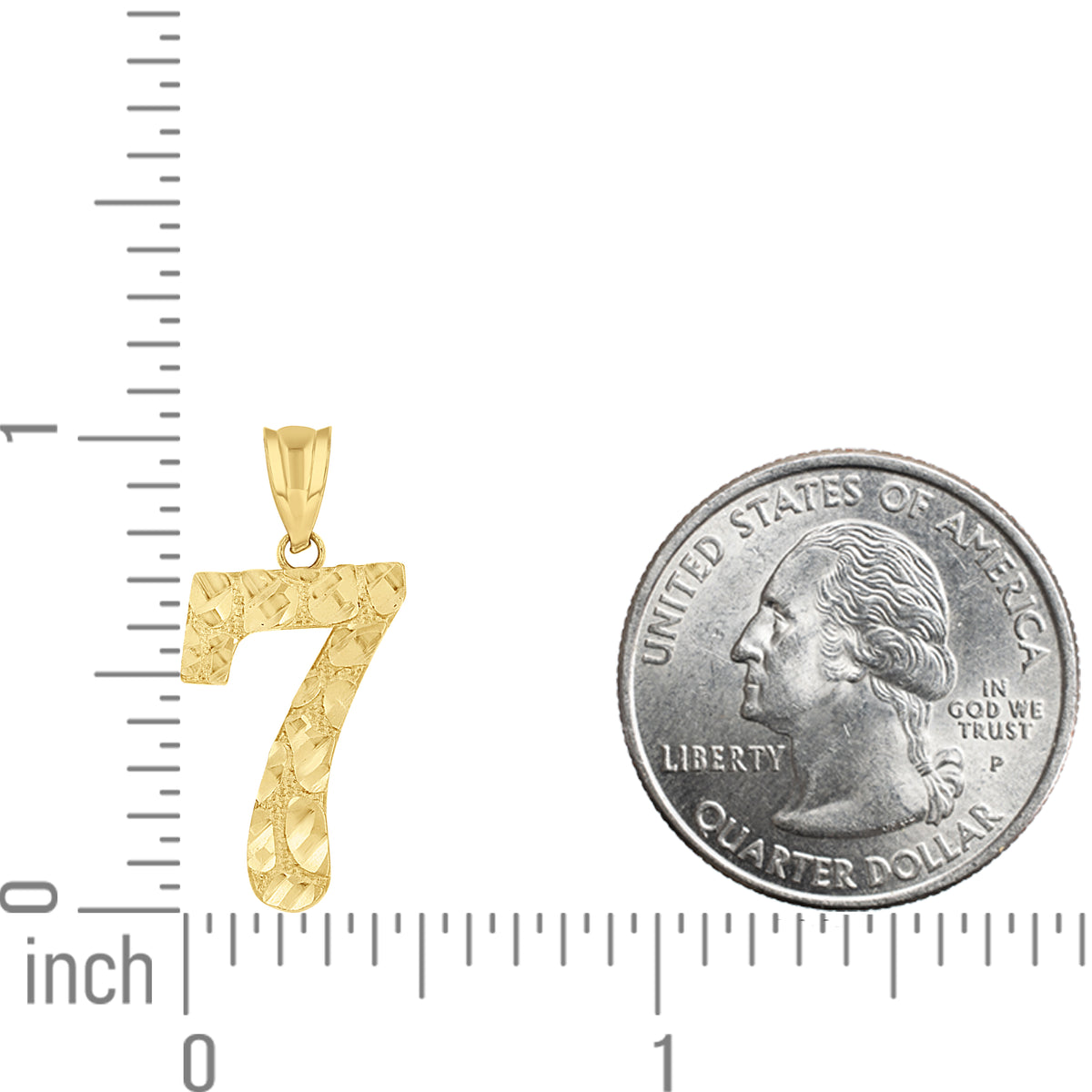 14K Gold Number "7" Pendant