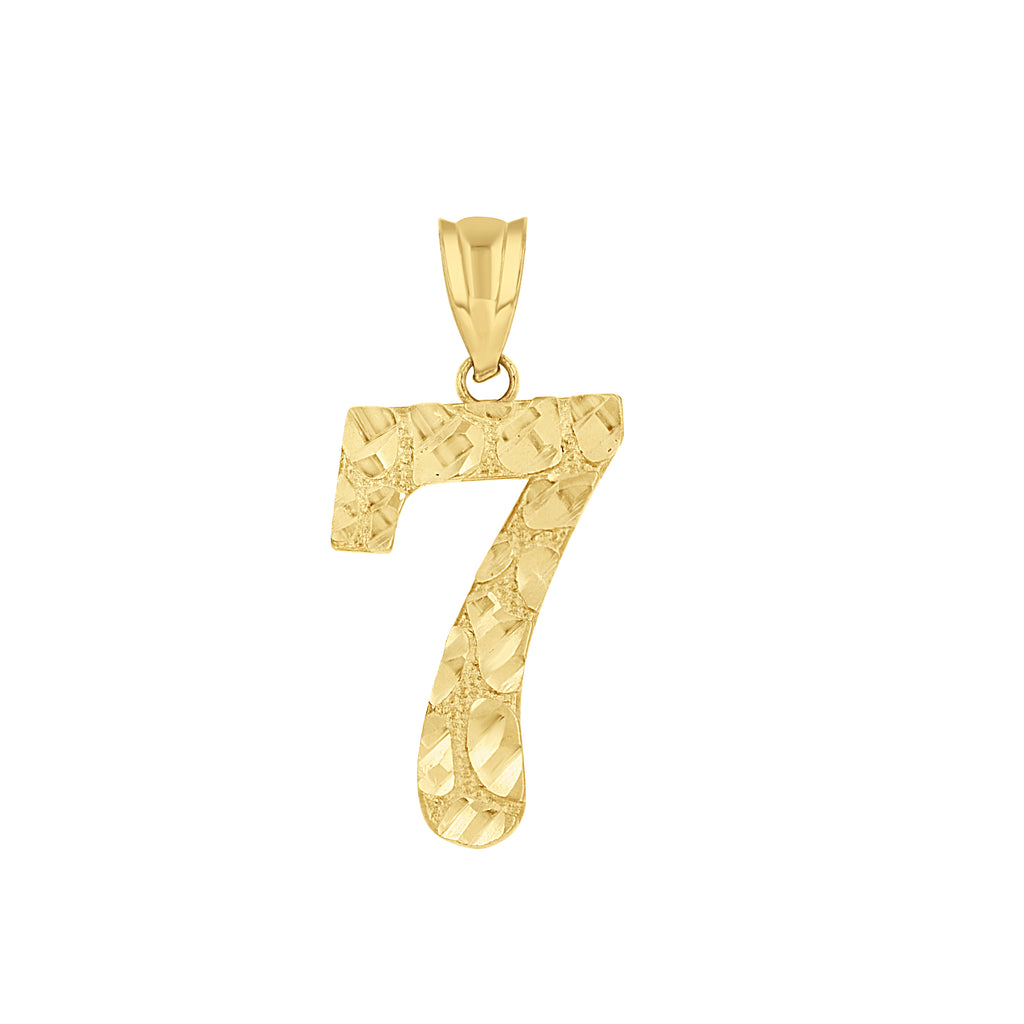 14K Gold Number "7" Pendant