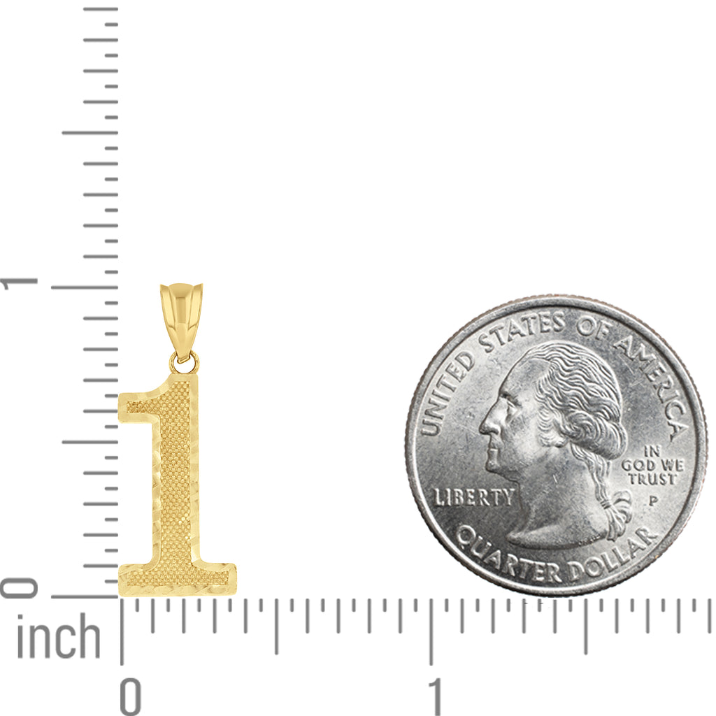 14K Gold Number "1" Pendant