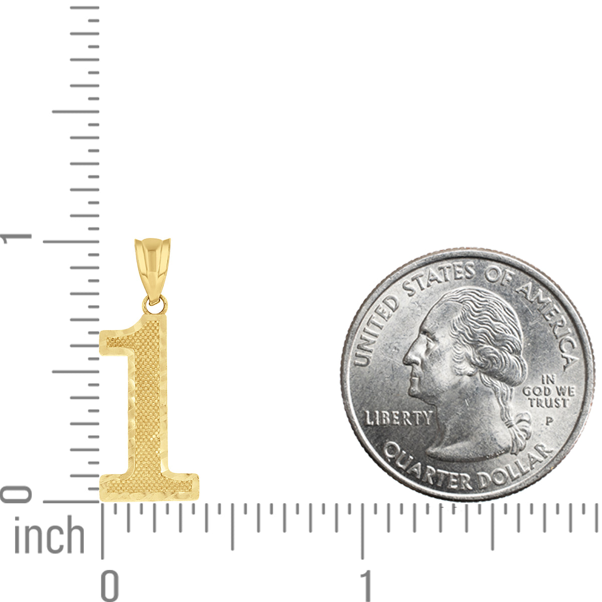 14K Gold Number "1" Pendant