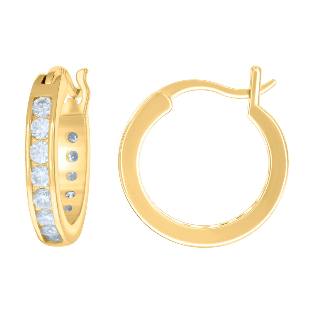 925 Sterling Silver Womens 16mm Moissanite Stone 1.20Ct Hoop Earrings