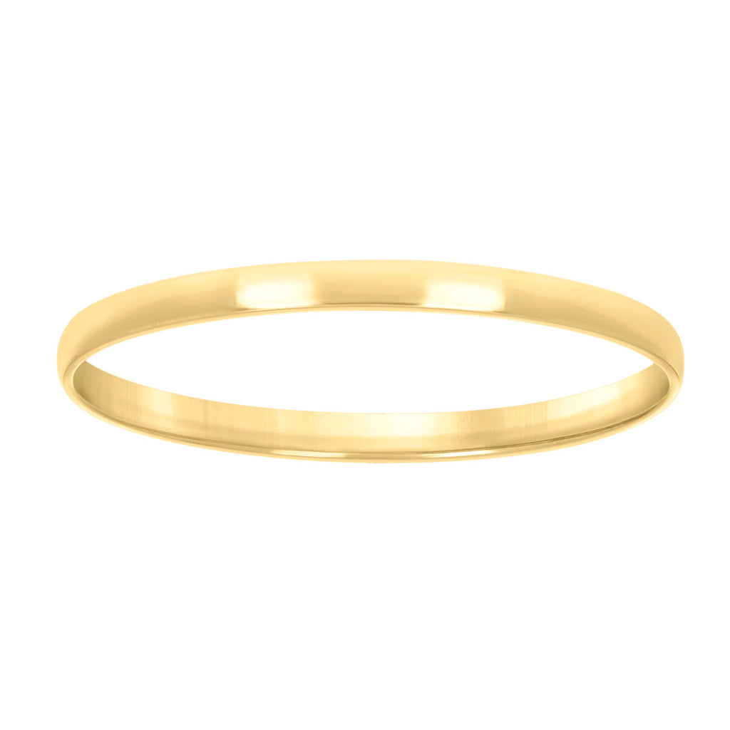 925 Sterling Silver Yellow-tone Womens Comfort Fit Wedding Band 2mm Ring Size 14