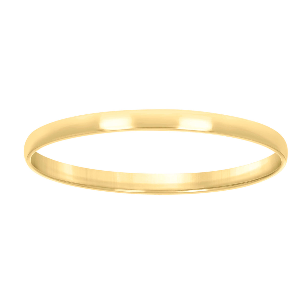 925 Sterling Silver Yellow-tone Womens Comfort Fit Wedding Band 2mm Ring Size 14