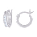 925 Sterling Silver Womens Cubic-Zirconia 3mm-12 Hoop Earrings