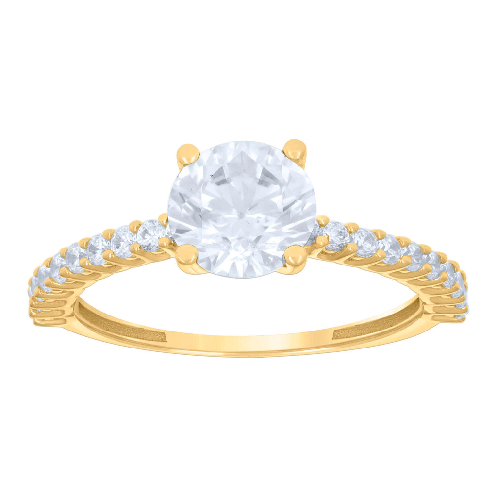 10K Yellow Gold Womens Cubic-Zirconia Fashion Ring