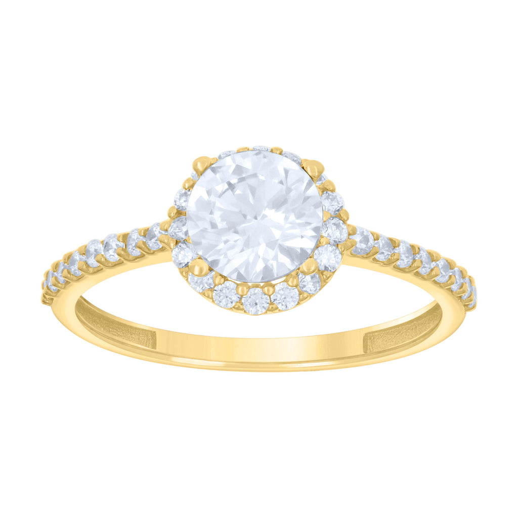 10K Yellow Gold Womens Cubic-Zirconia Fashion Ring