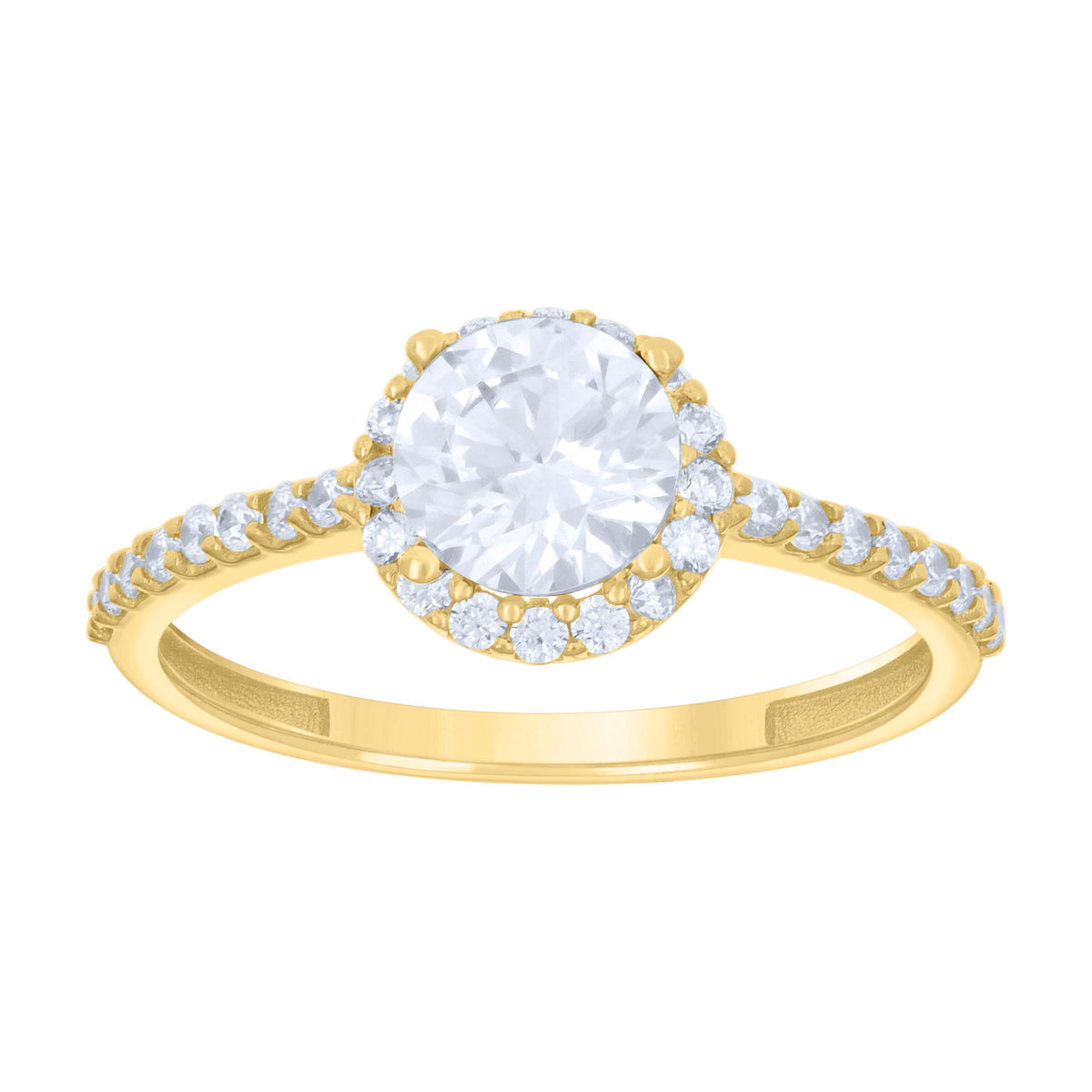 10K Yellow Gold Womens Cubic-Zirconia Fashion Ring