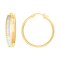 10K Yellow Gold Womens Baguette Cubic-Zirconia Fashion Hoops Huggies Earrings