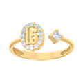 10K Yellow Gold Womens Cubic-Zirconia Sweet 15 Quinceanera Ring