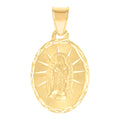 10K Yellow Gold Womens Oval Guadalupe Religious Charm Pendant