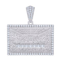 925 Sterling Silver Mens 1.22ct, 0.40ct Baguette Round Moissanite Last Supper Religious Pendant