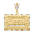 925 Sterling Silver Yellow-tone Mens Round 1.22ct Baguette 0.40ct Moissanite Last Supper Pendant