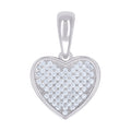 925 Sterling Silver Womens Round 0.40ct Moissanite Heart Love & Hearts Charm Pendant