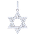 925 Sterling Silver Mens 1.39ct Moissanite Star Of David Symbol Religious Charm Pendant
