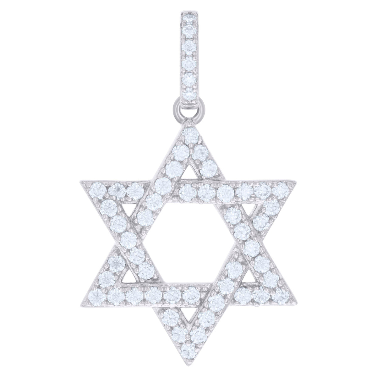 925 Sterling Silver Mens 1.39ct Moissanite Star Of David Symbol Religious Charm Pendant