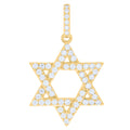 925 Sterling Silver Yellow-tone Mens 1.39ct Moissanite Star Of David Symbol Religious Charm Pendant