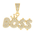 925 Sterling Silver Yellow Mens 1.83ct Moissanite BOSS Fashion Charm Pendant