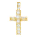 925 Sterling Silver Yellow-tone Mens 1.07ct Moissanite Cross Religious Charm Pendant