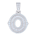 925 Sterling Silver Unisex Baguette Round Moissanite 0.56ct Initial Alphabet O Charm Pendant