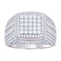 925 Sterling Silver Mens 1.94ct Moissanite Square Head Fashion Ring