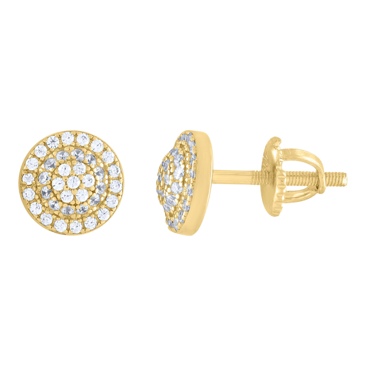 925 Sterling Silver Yellow-tone Womens Moissanite 0.53ct Fashion Stud Earrings