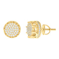 925 Sterling Silver Womens Yellow-tone 0.74ct Moissanite Fashion Stud Earrings