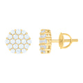 925 Sterling Silver Womens Yellow-tone 0.76ct Moissanite Octagon Fashion Stud Earrings