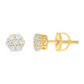 925 Sterling Silver Womens Yellow-tone 0.31ct Moissanite Fashion Stud Earrings