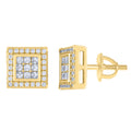 925 Sterling Silver Yellow-tone Womens Round Princess-Cut Moissanite 0.62ct Square Fashion Stud Earrings