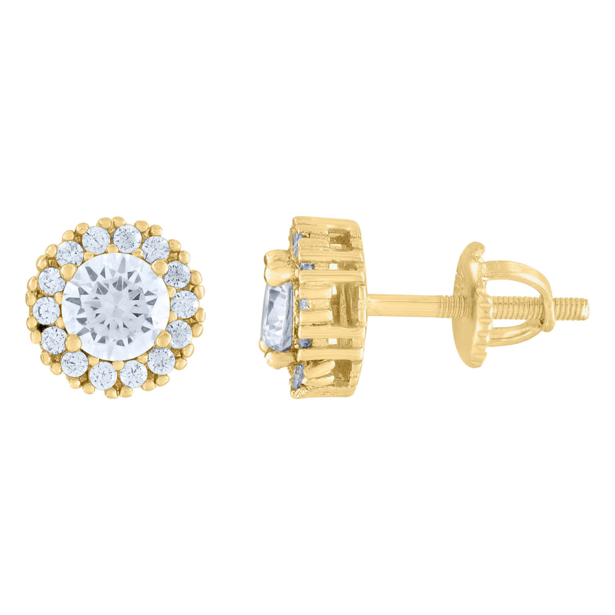 925 Sterling Silver Yellow-tone Womens Moissanite 1.28ct Fashion Stud Earrings