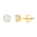 925 Sterling Silver Womens Yellow-tone 1.37ct Moissanite Fashion Stud Earrings