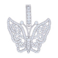 925 Sterling Silver Womens Cubic-Zirconia Butterfly Fashion Wildlife Charm Pendant