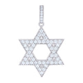 925 Sterling Silver Unisex Cubic-Zirconia Star Of David Symbol Religious Charm Pendant