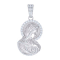 925 Sterling Silver Unisex Cubic-Zirconia Virgin Mary/Guadalupe Religious Charm Pendant
