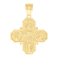 925 Sterling Silver Yellow-tone Mens Saints Cross Religious Charm Pendant