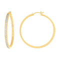 925 Sterling Silver Womens Cubic-Zirconia 3mm-48 Hoop Earrings